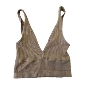 Urban Outfitters - Out From Under Brown Ribbed Crop Top | Size XS/S